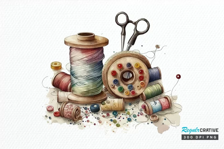 Watercolor Sewing PNG Clipart