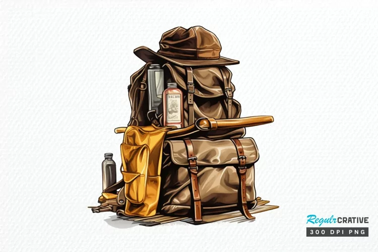 Vintage Backpack PNG Clipart