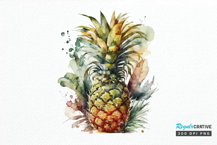 Watercolor Pineapple PNG Clipart