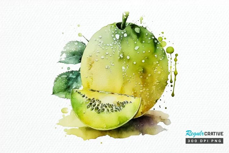 Watercolor Honeydew PNG Clipart