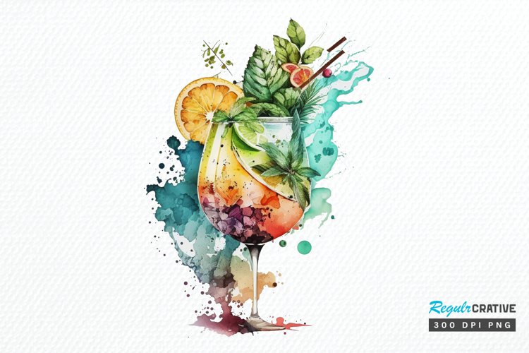 Watercolor Cocktail Clipart Image 17