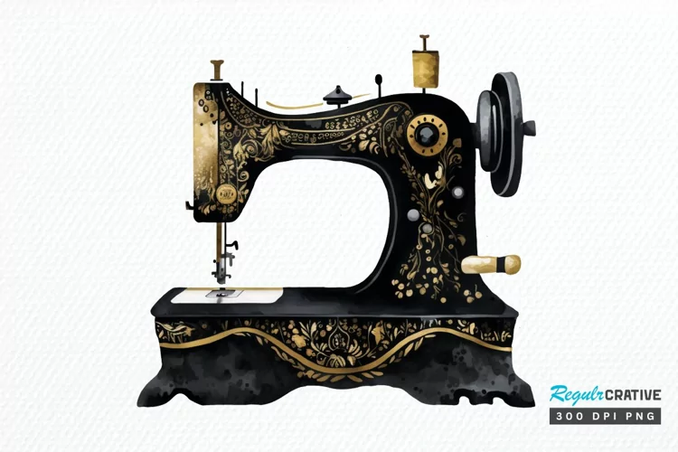 Watercolor Black and Gold Antique PNG Clipart