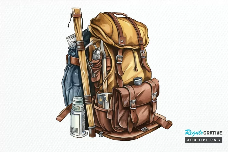 Vintage Backpack PNG Clipart
