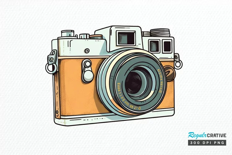 Retro Travel Camera PNG Clipart