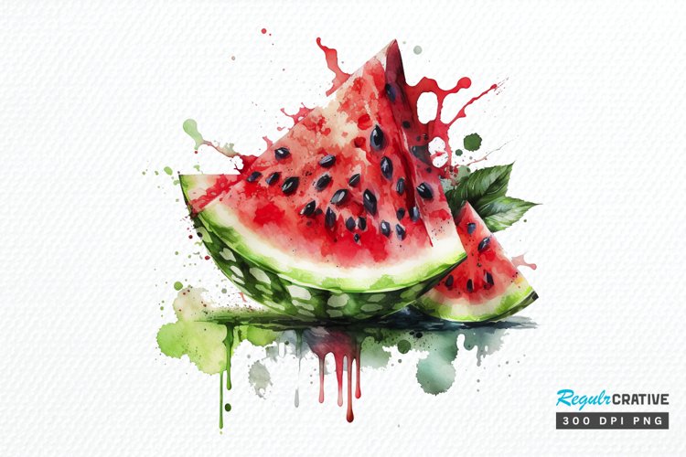 Watercolor Watermelon PNG Clipart