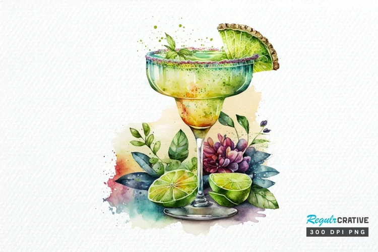 Watercolor Margarita PNG Clipart