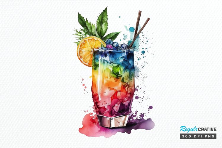Watercolor Cocktail Clipart Image 19