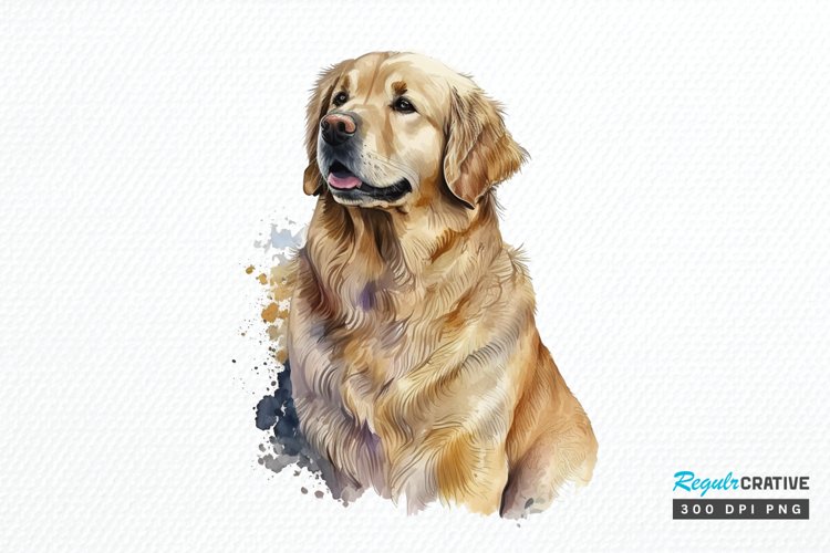 Watercolor Golden Dog PNG Clipart