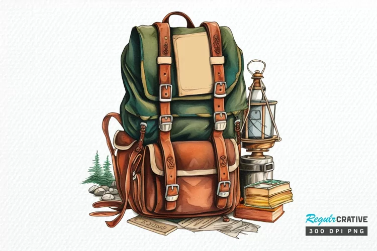 Vintage Backpack PNG Clipart