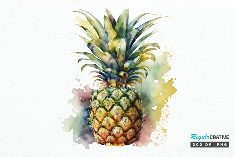 Watercolor Pineapple PNG Clipart