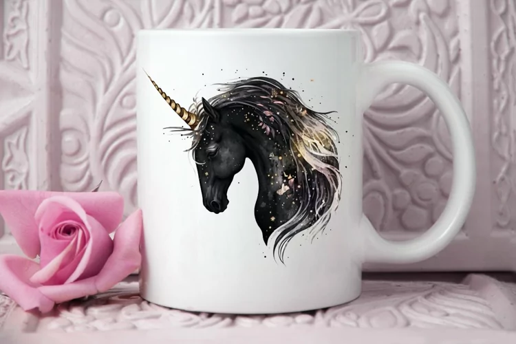 Watercolor Night Unicorn PNG Clipart