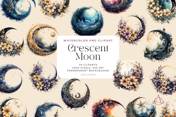Crescent Moon Illustration Image 15