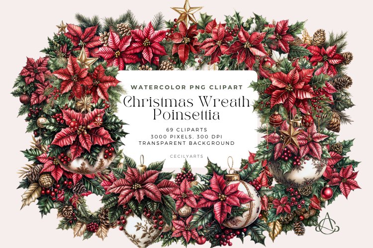 Christmas Wreath Clipart Image 15