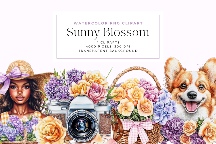 Watercolor Sunny Blossom Clipart