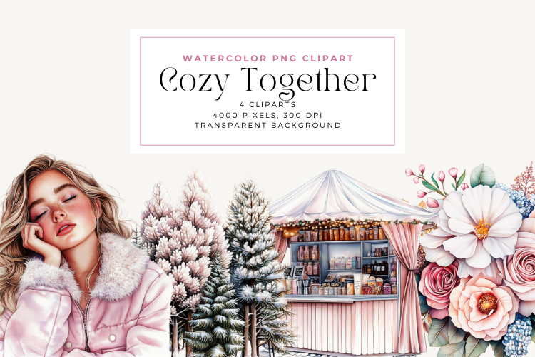 Watercolor Cozy Together Clipart