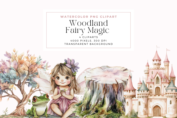 Watercolor Woodland Fairy Magic Clipart