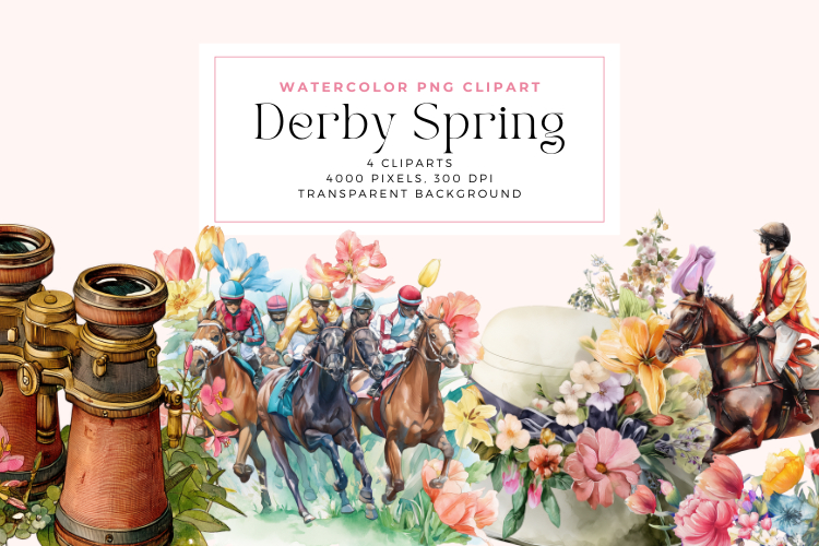 Watercolor Derby Spring Clipart