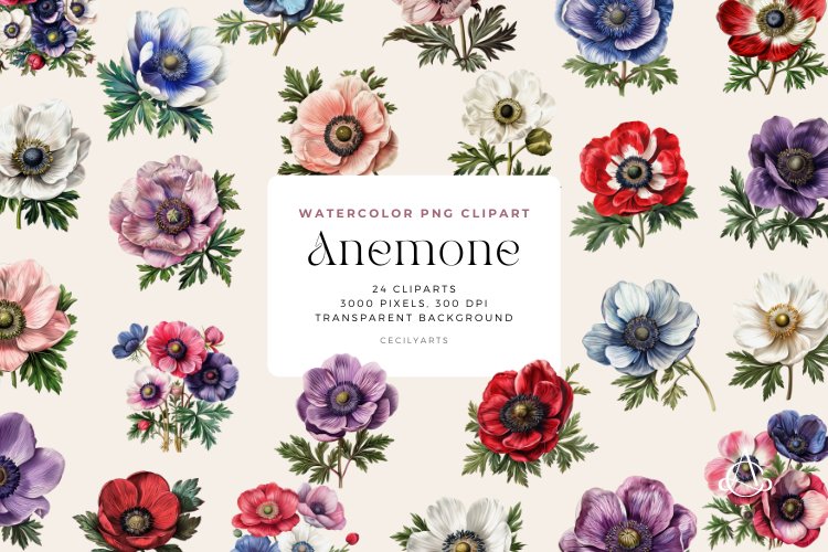 Watercolor Flower Vector Image 11