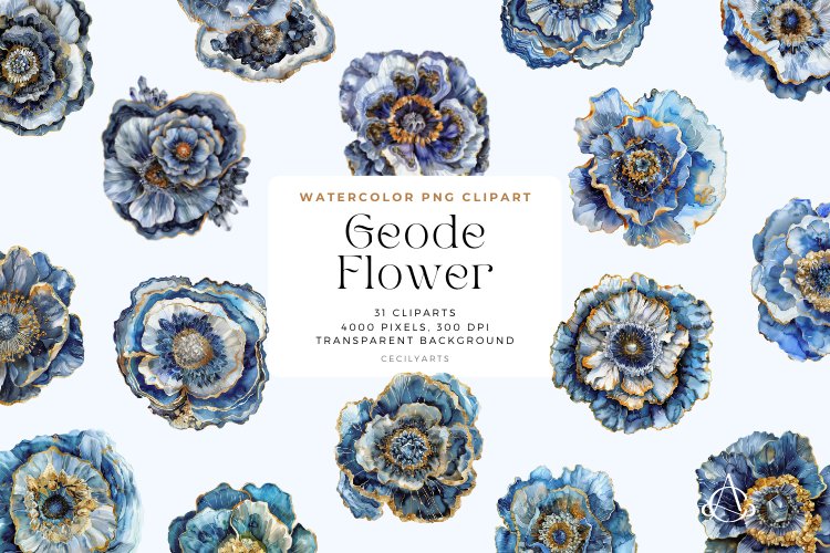 Blue Flower Clipart Image 21