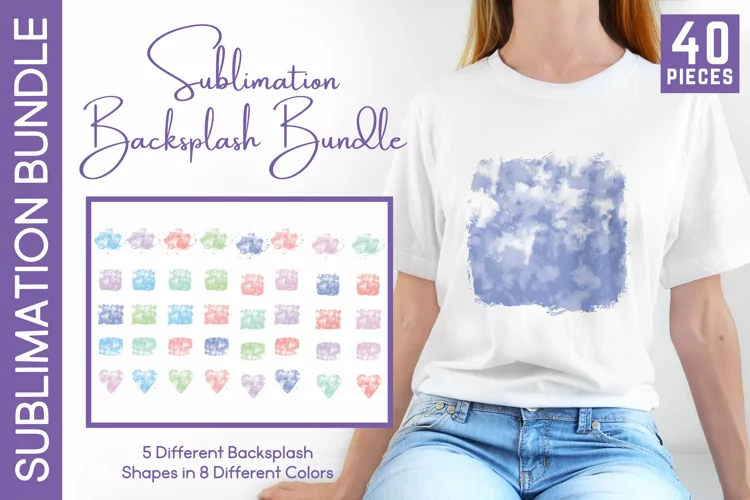 40 Watercolor Clouds Backsplash Sublimation Bundle