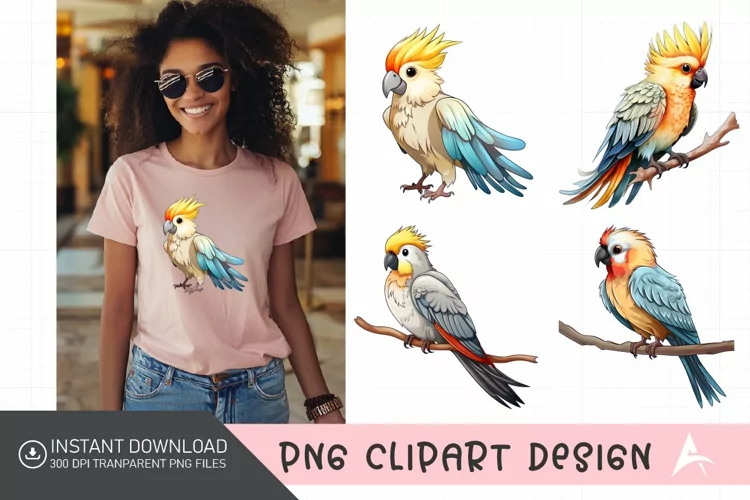 Watercolor Cockatiel Sublimation Clipart