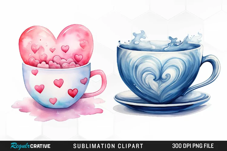 Watercolor Coffee Graphics Clipart