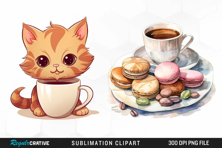 Watercolor Coffee Graphics Clipart
