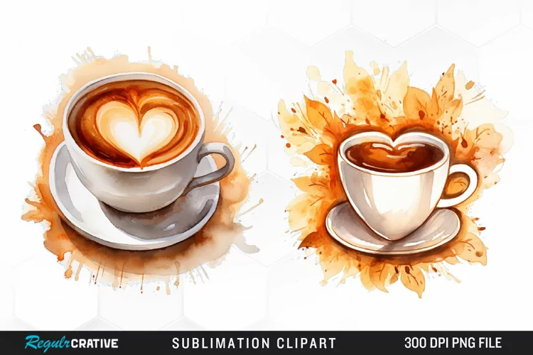 Watercolor Coffee Graphics Clipart