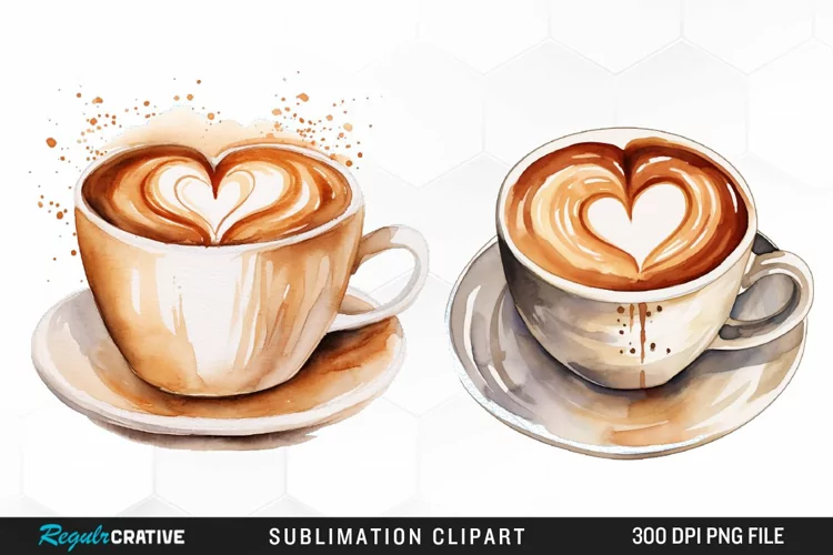 Watercolor Coffee Graphics Clipart