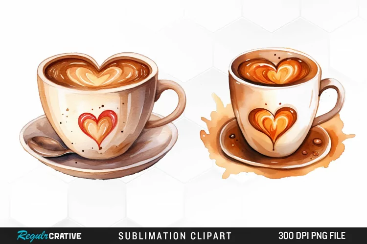 Watercolor Coffee Graphics Clipart