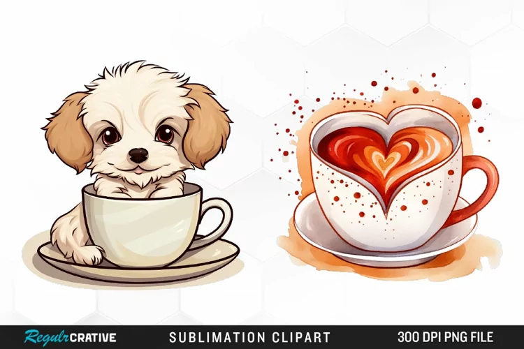Watercolor Coffee Graphics Clipart