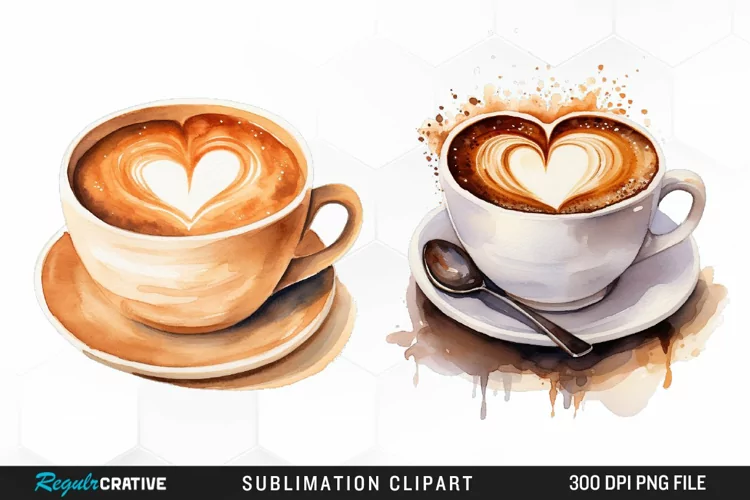 Watercolor Coffee Graphics Clipart