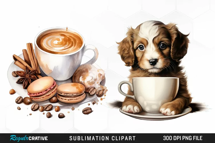 Watercolor Coffee Graphics Clipart