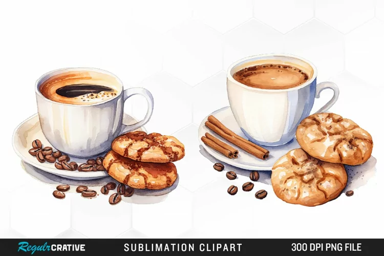 Watercolor Coffee Graphics Clipart