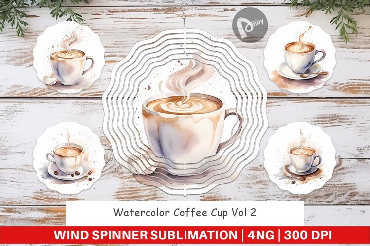 Wind Spinner Watercolor Coffee Cup