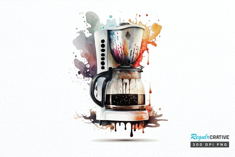 Watercolor Coffee Maker PNG Clipart