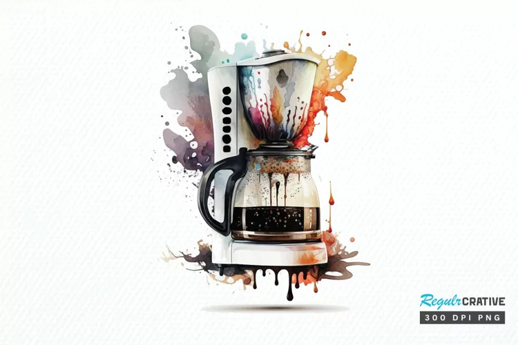 Watercolor Coffee Maker PNG Clipart