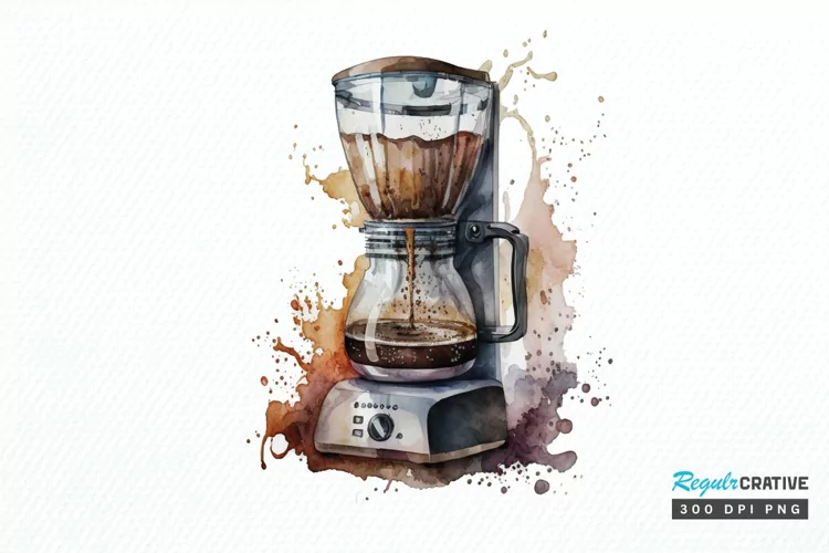Watercolor Coffee Maker PNG Clipart