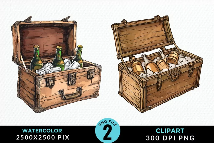 Watercolor Cold Beer Fun Clipart