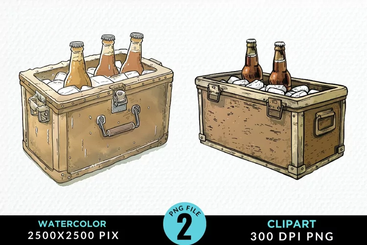 Watercolor Cold Beer Fun Clipart