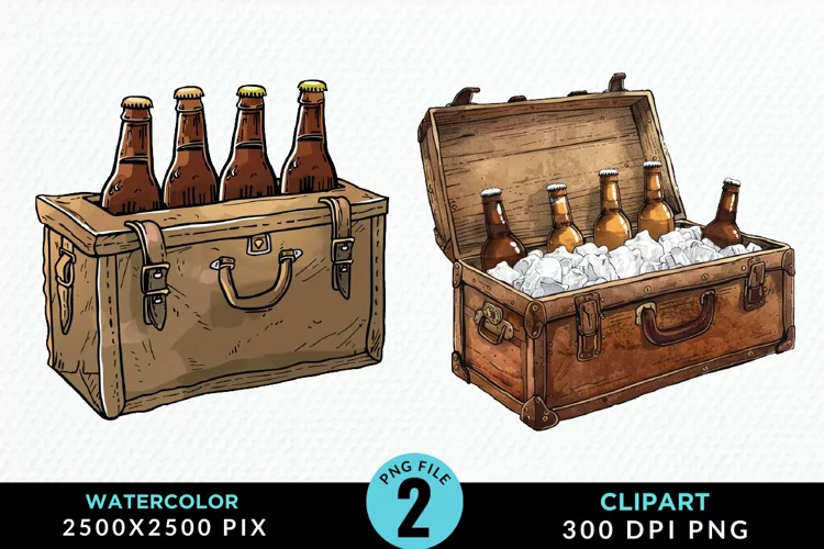 Watercolor Cold Beer Fun Clipart