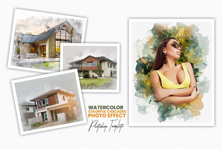 Watercolor Colorful Cascades example image 1