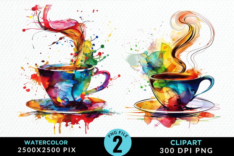 Watercolor Coffee Cup Illustration Clipart