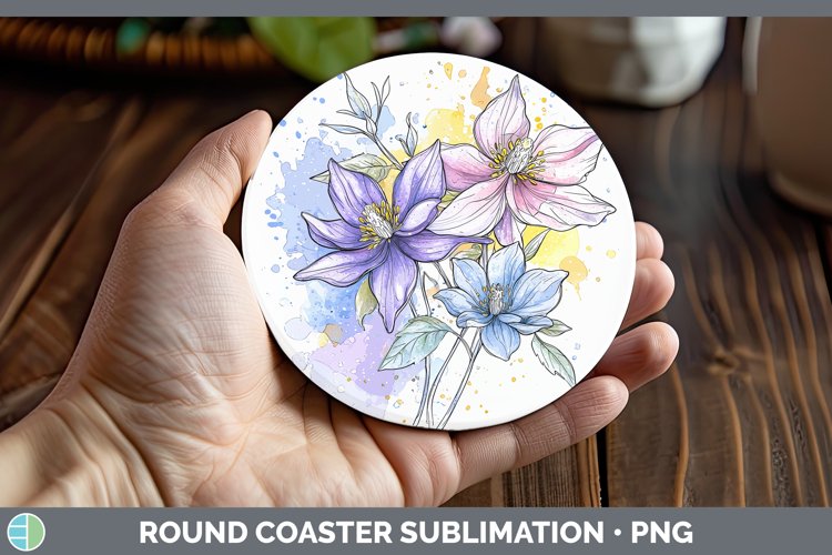 GorgeousWatercolor Round Coaster design.