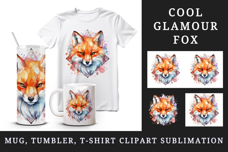Cute Watercolor Fox Clipart Image 8