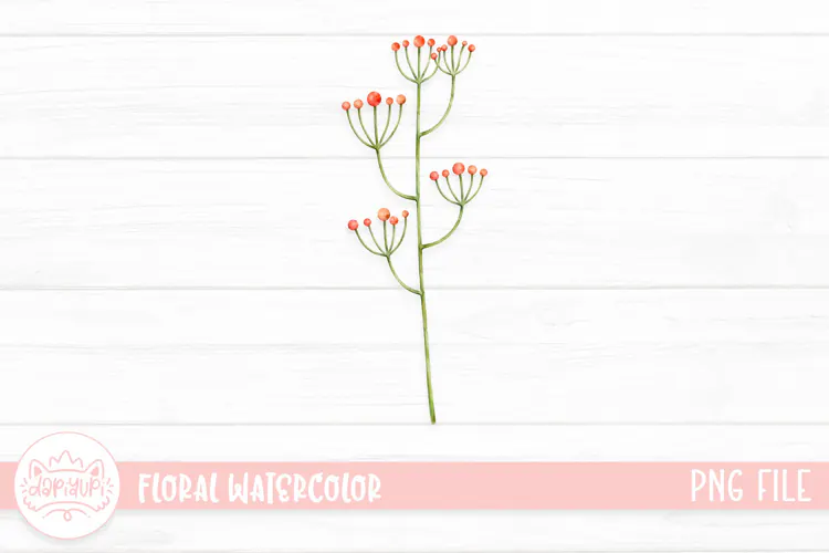 Botanical Watercolor Illustration, Floral Watercolor Design