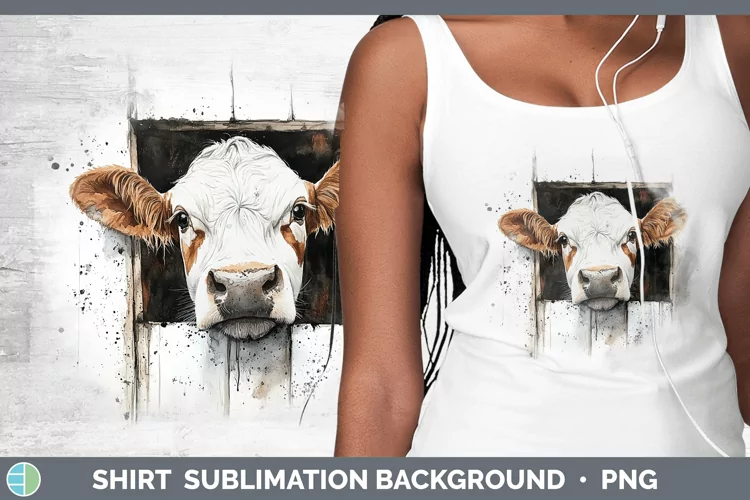Watercolor Cow Shirt Sublimation Sublimation Background Desi