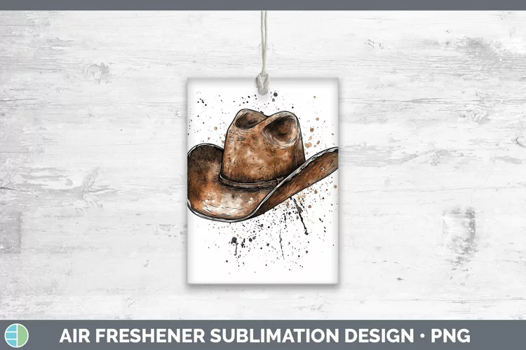Watercolor Cowboy Hat Air Freshener Sublimation Car Freshene