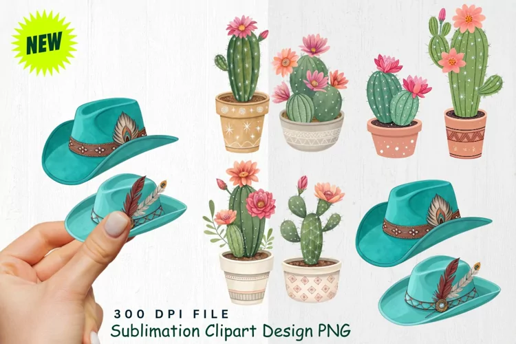 Watercolor Cowgirl Valentine Clipart PNG