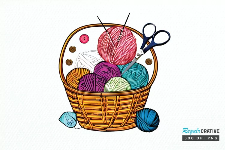 Watercolor Crochet Knitting PNG Clipart
